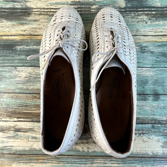Allen Edmonds Seville Oxfords Mens 8.5 EEE White Basket Weave Leather Dress Shoe main image 13